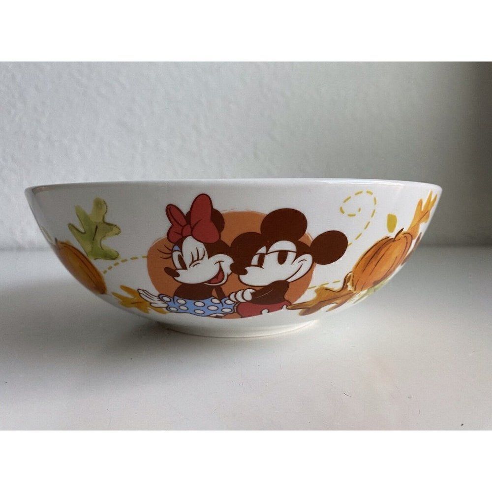 Disney Large Serving Bowl Mickey & Minnie Mouse Autumn Fall  Popcorn Pasta Salad
